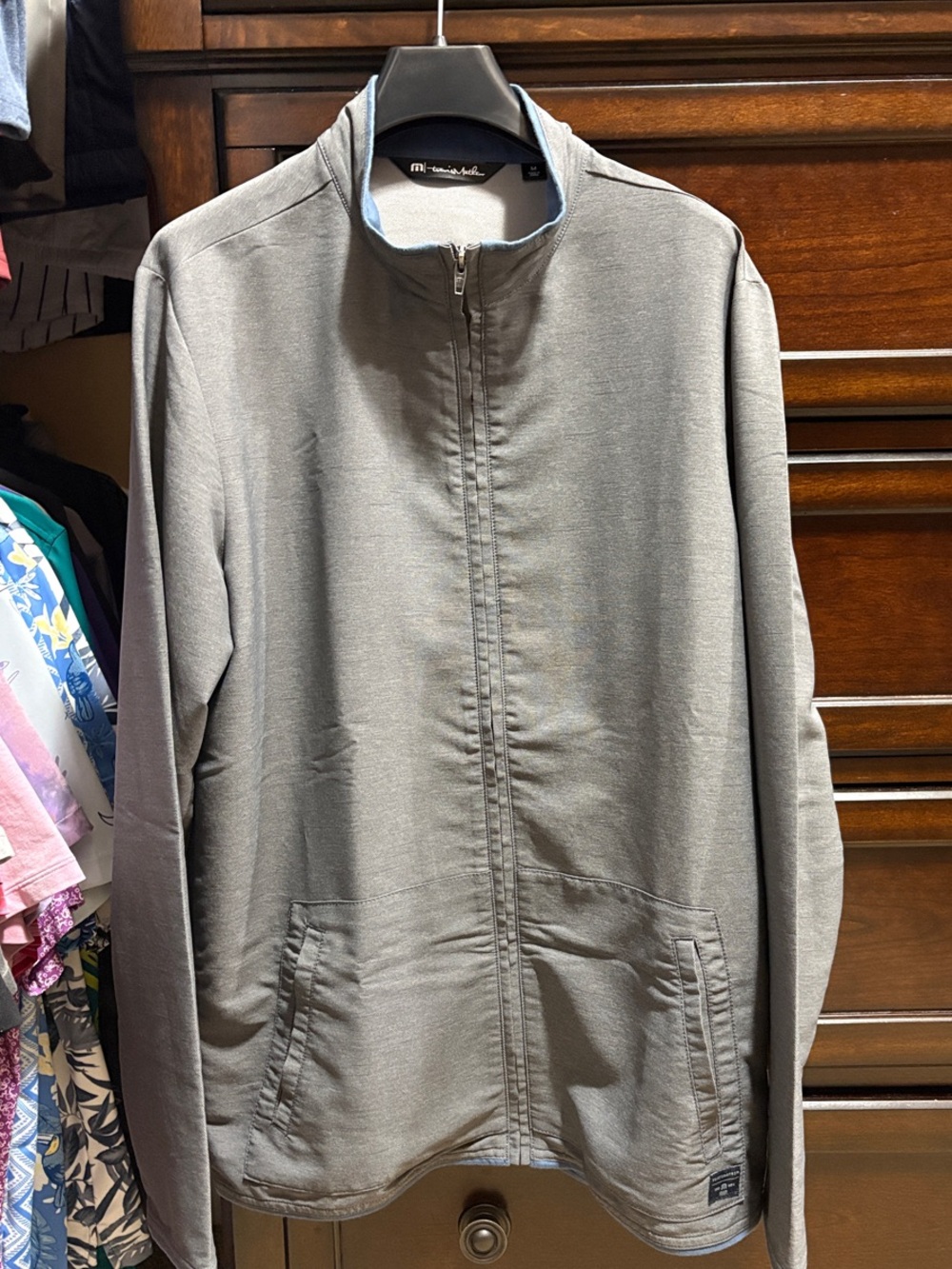 Travis Mathew Men's Gray Full-Zip Casual Jacket